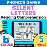 Silent Letter Phonics Reading Comprehension Boom Cards