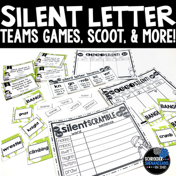 Preview of Silent Letters Practice | anchor charts, printables, and games