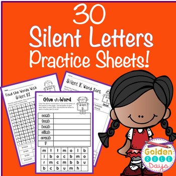 Preview of Silent Letters 30 No Prep Printables Word Sorts and Making Words!