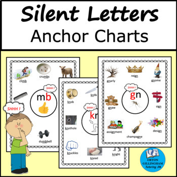 Preview of Silent Letters (Anchor Charts)
