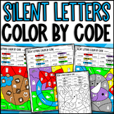 Silent Letters Color by Code Worksheets: KN, WR, Silent H, T, & W