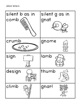 silent letters packet g b k w by sarah hankinson tpt