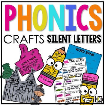 Preview of Silent Letters Phonics Crafts and Writing | Literacy Centers