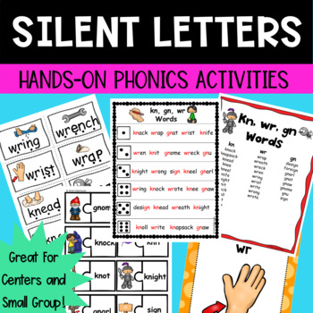 Preview of Silent Letters (kn, wr, gn)  Phonics Centers and Small Group Activities