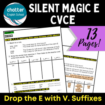 Preview of Silent Magic E CVCe/VCe | Drop E | Soft G&C | Differentiated | ESL | WORKSHEETS