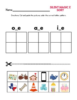 Magic E Long A worksheet