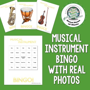 Preview of Silent Musical Instrument Bingo Game Print and Digital Great for Testing Season