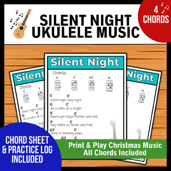 Preview of Silent Night Ukulele Lead Sheet → Print & Play Music | 4 Chord Christmas Song