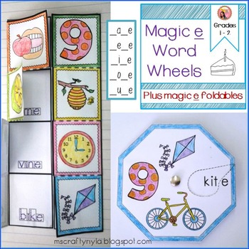 Preview of Silent e Word Wheels and Foldables