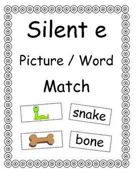 Silent E Match Worksheets Teaching Resources Tpt
