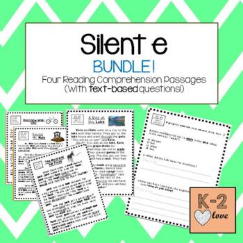 Preview of Silent e/Magic e Reading Comprehension Passages and Questions BUNDLE