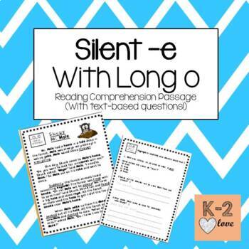 Preview of Silent e/Magic e with long O Reading Comprehension Passage and Questions