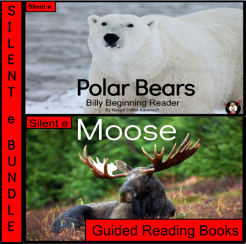 Preview of Silent e  Polar Bears and Moose Guided Reading Billy Beginning Reader Bundle