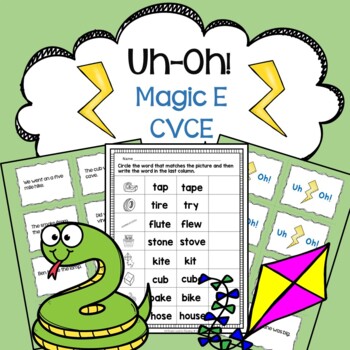 Preview of Silent Magic E  (CVCE) Reading Fluency Practice Game Uh-Oh!