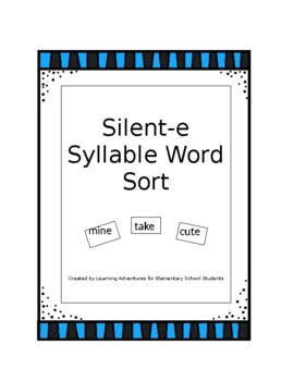 Preview of Silent-e Syllable Word Sort