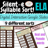 Silent-e/VCE Syllable Phonics Sort! {Digital Interactive G