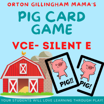 Preview of Orton Gillingham Silent e (Vce) PIG Game- Phonics reading Game- A Favorite!!!