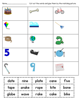 Silent E Word Sort Worksheets Teaching Resources Tpt