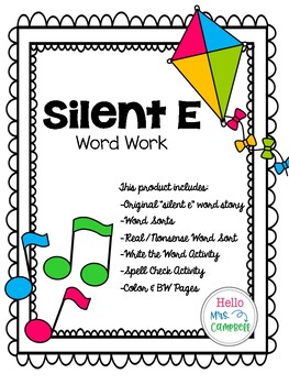 Silent e Word Work by Literacy for a Lifetime | Teachers Pay Teachers