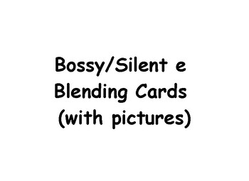 Preview of Silent e blending cards (with pictures)