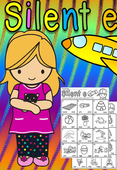 Preview of Silent e worksheets and an easel activity.