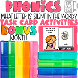 Silent letters in Words Phonics Task Card Activity Centers