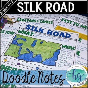 Preview of Silk Road Doodle Notes and Digital Guided Notes