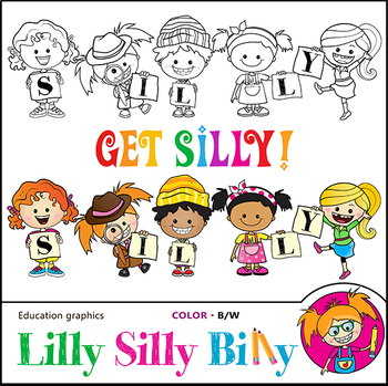 Preview of Clipart Silly Kids {Lilly Silly Billy}