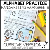 Silly Alphabet Handwriting Worksheets - CURSIVE