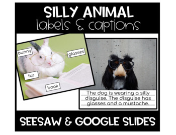 Preview of Silly Animal Label & Caption Writing