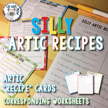 Preview of Silly Artic Recipes: Cards + Comprehension/Artic Worksheets (not for cooking)