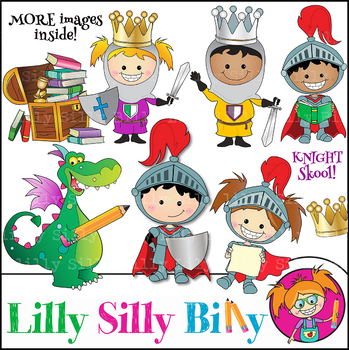 Preview of Clipart Knight School {Lilly Silly Billy}