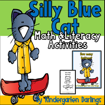 Preview of Silly Blue Cat Math and Literacy Activities for Kindergarten and First Grade