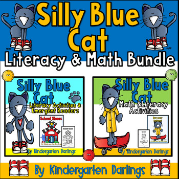 Preview of Silly Blue Cat Math and Literacy Bundle