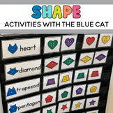 Silly Blue Cat Shape Activities for Kindergarten Math Centers