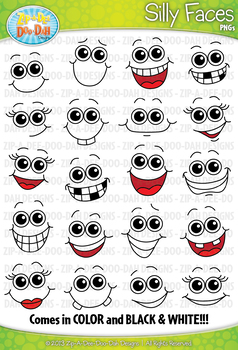 silly face clipart black and white