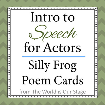Preview of Silly Frog Tongue Twister Poem Cards Intro to Speech Actors Articulation Drills