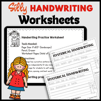 Preview of Silly Handwriting Worksheets - Sight Words Build a Sentence Writing