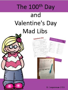 Preview of Silly "Mad Libs" for 100th Day and Valentine's Day