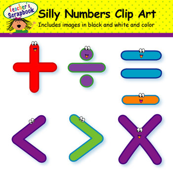 Silly Numbers Clip Art by TeachersScrapbook | Teachers Pay Teachers