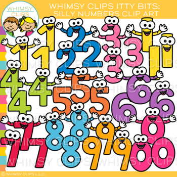 Silly Numbers Clip Art {Math Clip Art} by Whimsy Clips | TpT