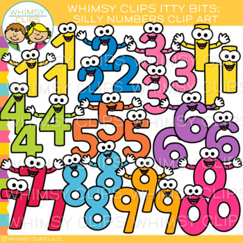 Preview of Silly Numbers Clip Art {Math Clip Art}