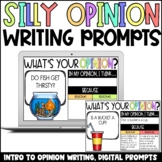 Silly Opinions | Digital Writing Prompts | Intro to Opinio