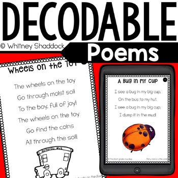 Preview of Phonics Poems and Decodable Poems for First Grade Reading Fluency Practice