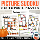 Picture Sudoku Puzzles Cut & Paste, Halloween Fall Autumn 