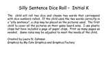 Silly Sentence Dice Roll - Initial /k/ Freebie