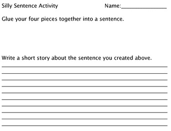 Silly Sentence writing activity by Jordan Jacobson | TPT