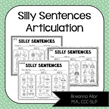 Preview of No Prep Silly Sentences Articulation