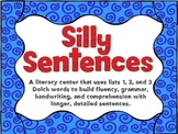 Silly Sentences Center Using Dolch Lists 1, 2, and 3