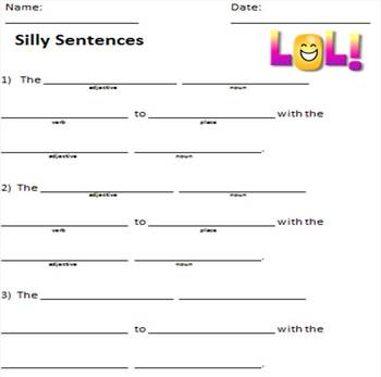 Silly Sentences Generator by Debi's Delights | TPT